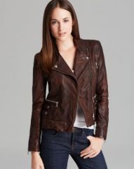 WornOnTV: Kate’s brown leather moto jacket on Castle | Stana Katic ...
