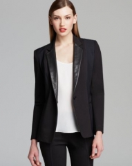 WornOnTV: Maura’s grey split neck blouse and leather lapel blazer on ...