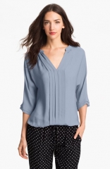 WornOnTV: Savi’s blue-grey pleated front blouse on Mistresses | Alyssa ...