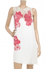 WornOnTV: Lemon’s white sleeveless dress with red embroidered flowers ...