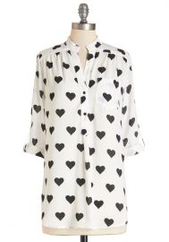 WornOnTV: Maddie’s heart print shirt with pink sweater and leather zip ...