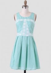 WornOnTV: Jenna’s green polka dot dress with lace panels on Wilfred ...