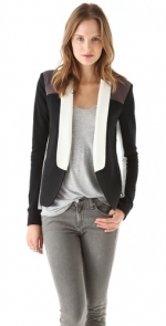 WornOnTV: Penny’s black, white and brown colorblock blazer on Happy ...