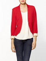 WornOnTV: Ashley’s red blazer, white blouse with breast pocket and gold ...