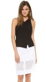WornOnTV: Nina’s black asymmetric v-neck peplum top and white skirt on ...