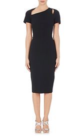 asymmetrical neckline sheath dress