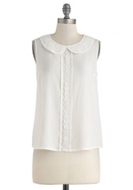 white peter pan collar top