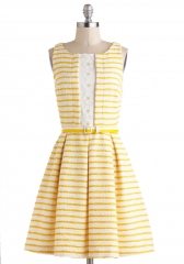 WornOnTV: Jess’s yellow striped dress with flowers on New Girl | Zooey ...